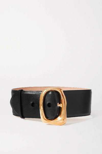 Shop Alexander Mcqueen Leather Waist Belt In Black