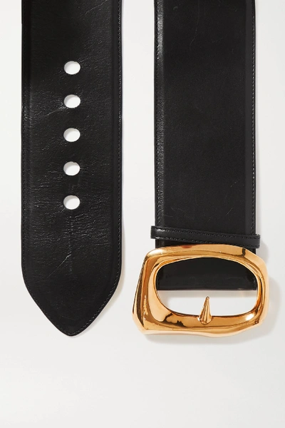 Shop Alexander Mcqueen Leather Waist Belt In Black