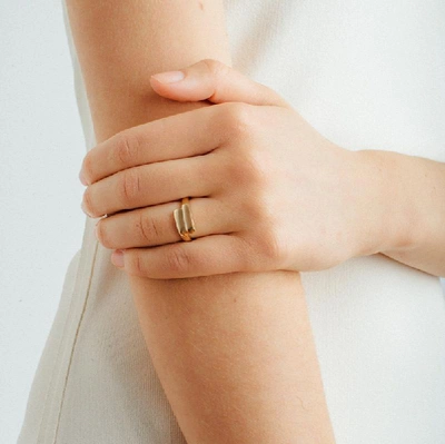 Shop Aurate Crossover Ring In Gold/ White