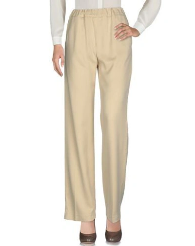 Shop Myths Casual Pants In Beige