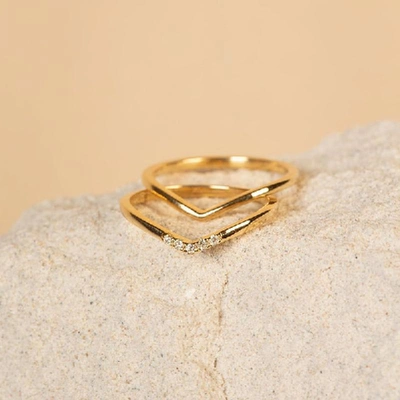 Shop Aurate Diamond Brooklyn Bridge Ring In Gold/ White