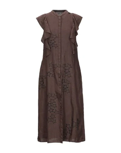 Shop The Editor Midi Dress In Dark Brown