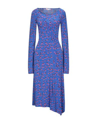 Shop Patrizia Pepe 3/4 Length Dresses In Bright Blue
