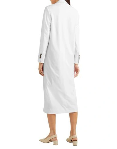 Shop La Collection Woman Overcoat & Trench Coat White Size 1 Wool, Polyamide, Elastane