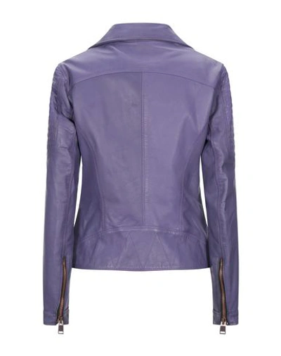 Shop Delan Biker Jacket In Purple