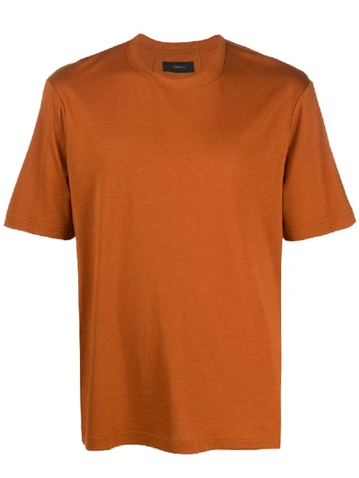 Shop Joseph Classic Crew-neck T-shirt In Orange