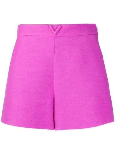 Shop Valentino V Logo Shorts In Purple