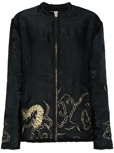 Shop By Walid Embroidered Bomber Jacket In Black