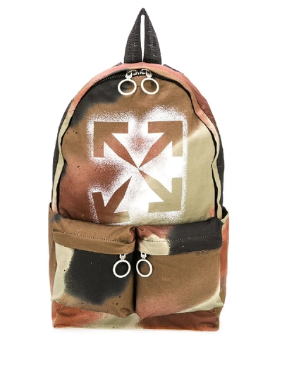 Shop Off-white Arrows Stencil Camo Backpack In Green