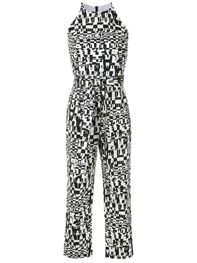 Shop Andrea Marques Sleeveless Printed Jumpsuit In Black