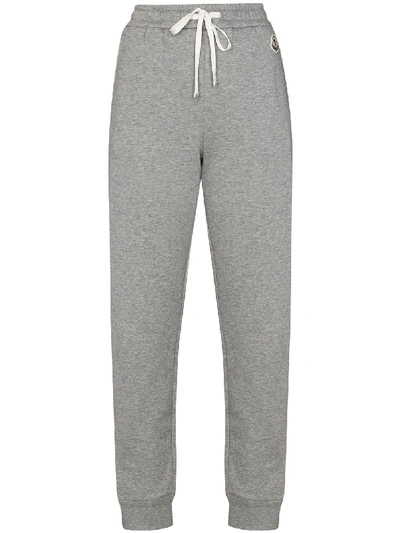 Shop Moncler Drawstring Track Pants In Grey