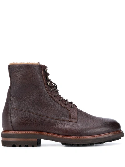 Shop Brunello Cucinelli Leather Desert Boots In Brown