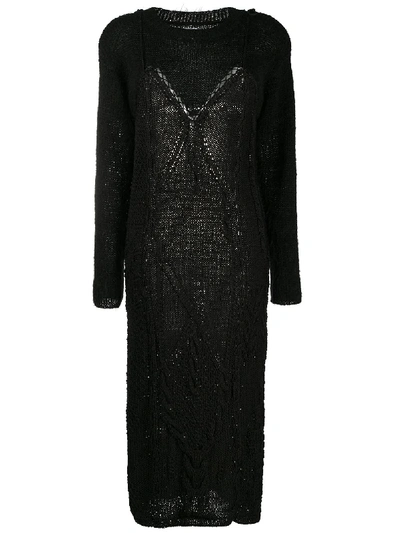 Shop Almaz Knitted Dress In Black