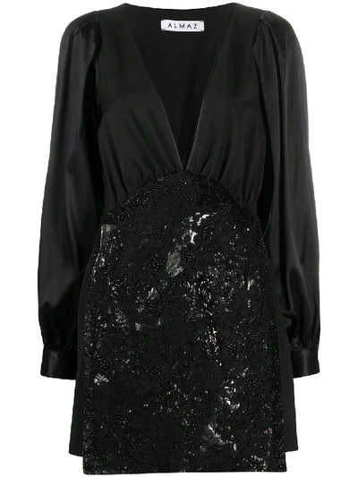 Shop Almaz Long-sleeved Dress In Black