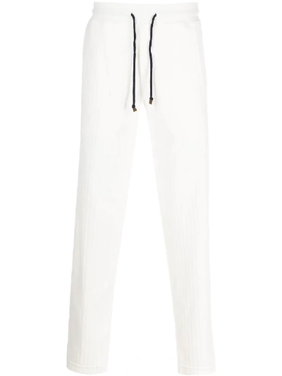 Brunello Cucinelli Ribbed Track Pants In White