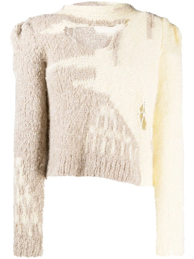 Shop Almaz Knitted Cut-out Top In Neutrals