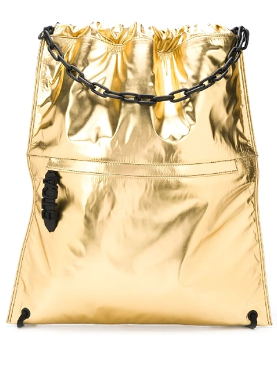 Shop Just Cavalli Drawstring-fastening Backpack In Gold