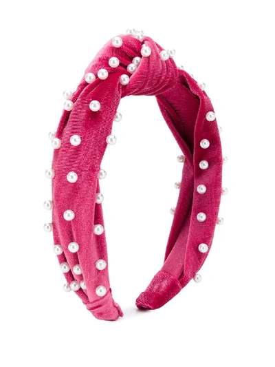 Shop Monnalisa Embellished Hair Band In Pink