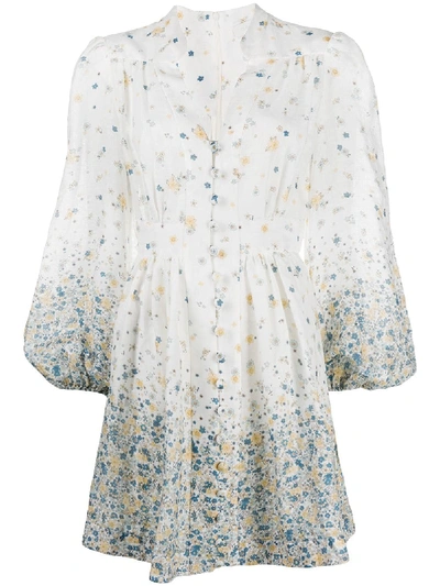 Shop Zimmermann Carnaby Floral Print Dress In White