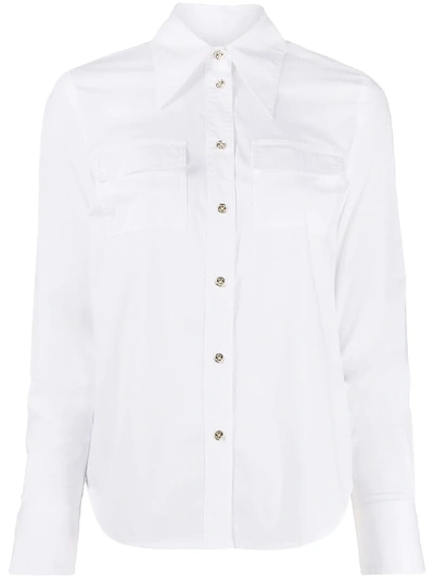 Shop Michael Michael Kors Pointed Collar Shirt In White