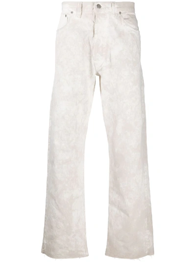 Shop Maison Margiela Acid-wash Straight-leg Jeans In Neutrals