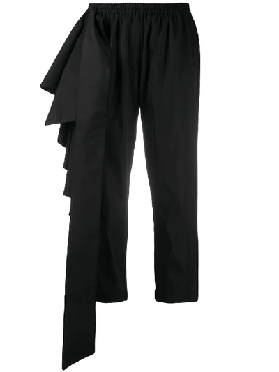 Shop Alchemy Ruffle Cropped Trousers In Black