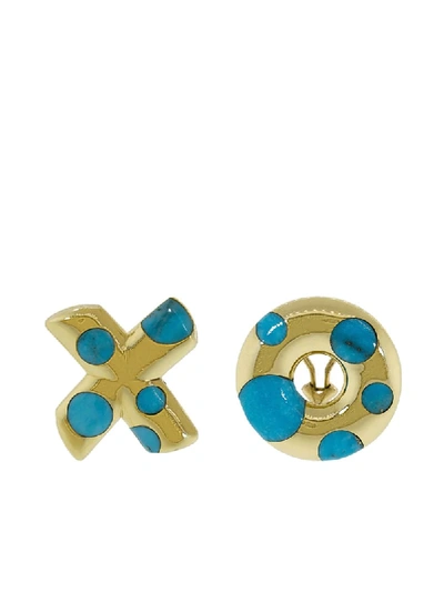 Shop Retrouvai 18kt Yellow Gold Xo Stud Earrings In Ylwgold