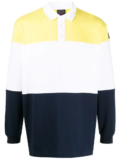 Shop Paul & Shark Colour-block Polo Shirt In Blue