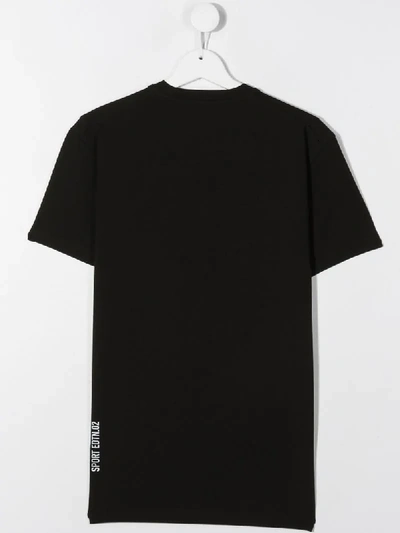 Shop Dsquared2 Teen Maple Leaf Print T-shirt In Black