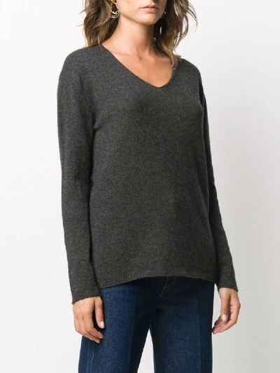 Shop Allude V-neck Cashmere Sweater In Grey