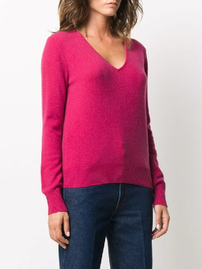 Shop Allude V-neck Cashmere Sweater In Pink