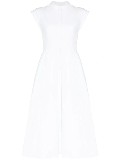 Shop Alexander Mcqueen Pleated Dress In White