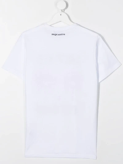 Shop Dsquared2 Teen Caten Twins Print T-shirt In White