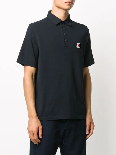 Shop Moncler Logo Polo Shirt In Blue