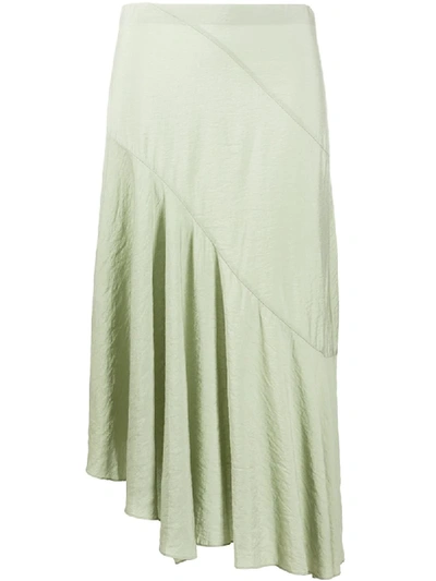 Shop Vince Asymmetric Draped Skirt In Green