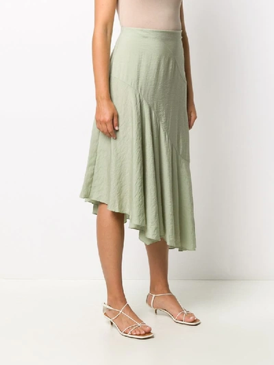 Shop Vince Asymmetric Draped Skirt In Green