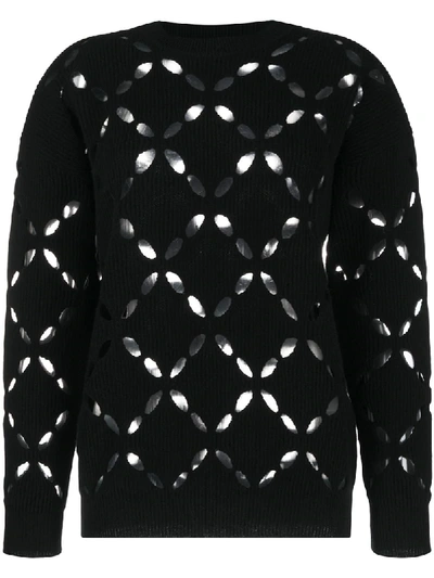 Shop Versace Cut-out Detail Jumper In Black