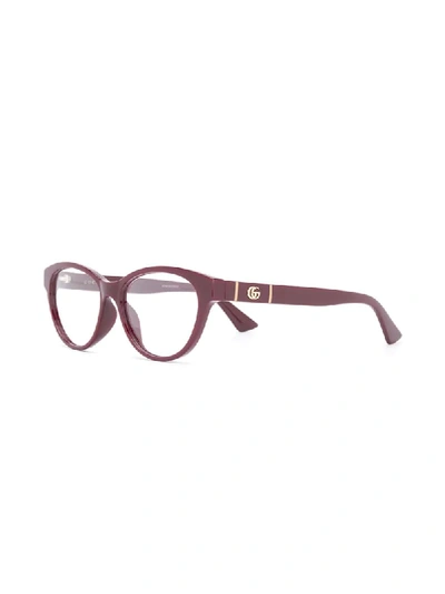 Shop Gucci Gg0766o Round-frame Glasses In Red