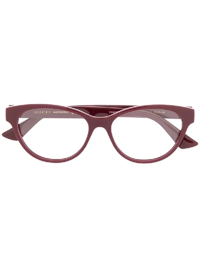 Shop Gucci Gg0766o Round-frame Glasses In Red