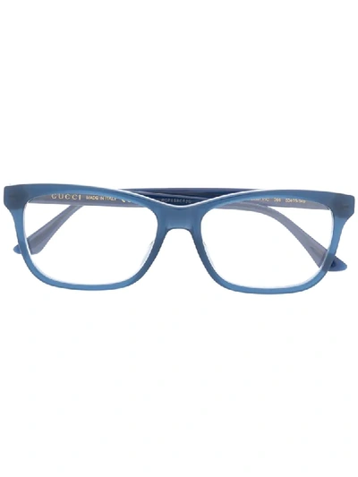 Shop Gucci Gg0731o Square-frame Glasses In Blue