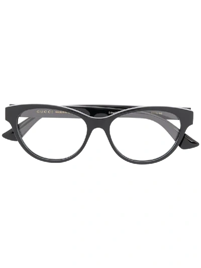 Shop Gucci Gg0766o Oval-frame Glasses In Black