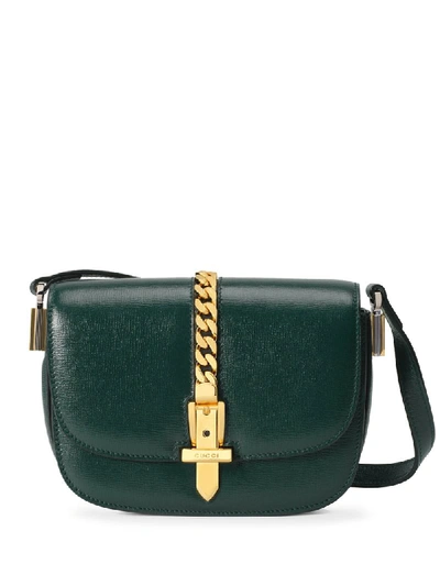 Shop Gucci Mini Sylvie 1969 Shoulder Bag In Green