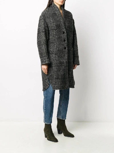 Shop Isabel Marant Étoile Glen Check Cocoon Coat In Black