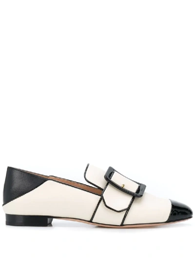 Shop Bally Janelle Toe Cap Loafers In Neutrals