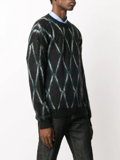 Shop Roberto Collina Check Print Knitted Jumper In Black