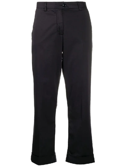 Shop Woolrich Cropped Trousers In Blue