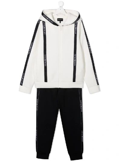 Shop Emporio Armani Teen Logo Stripe Tracksuit In White