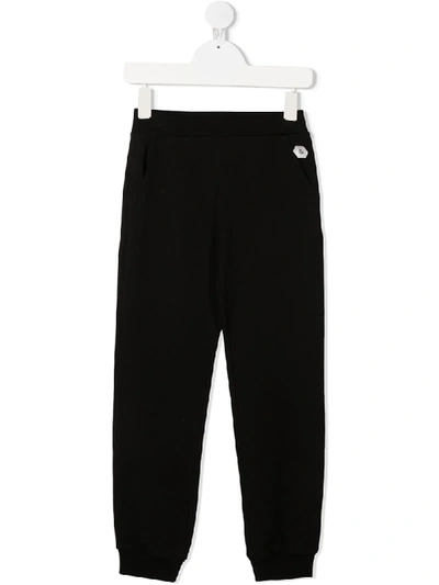 Shop Philipp Plein Junior Jersey Sweatpants In Black