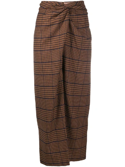 Shop Nanushka Tie-knot Skirt In Brown