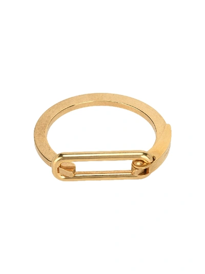 Shop Saint Laurent Carabiner Logo-engraved Bracelet In Gold